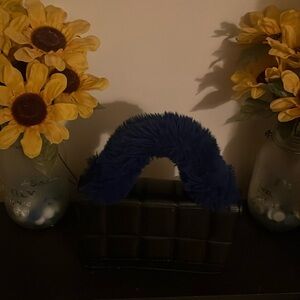 Black and blue handbag